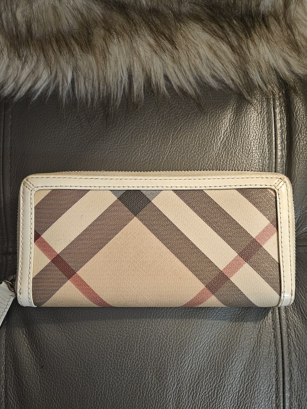 Burberry Classic Plaid Zip Wallet